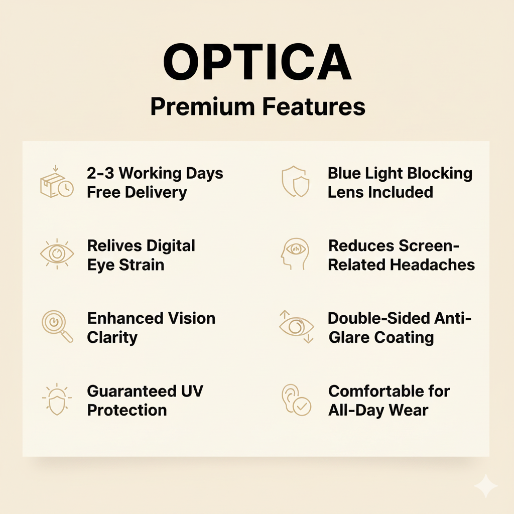 Blue Titanium Double Bar Metal Unisex Optica Premium Blue Cut Computer Glasses